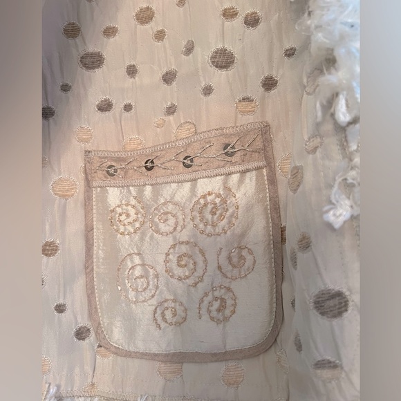 🍎YAK MAGIK “Reversable” Boho vintage Silk fringes and beaded Blazer🌿 - Picture 6 of 8